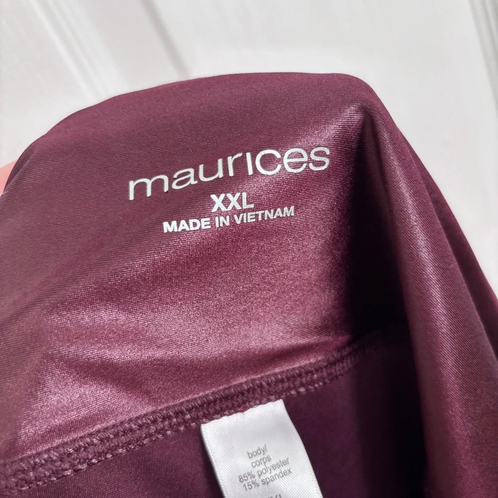 Plum Faux Leather Leggings | Maurices XXL - Picture 5 of 7